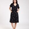 Flora Mode Chemise de nuit – Réf 00398 – Noir