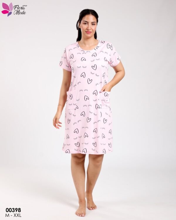 Flora Mode Chemise de nuit – Réf 00398 – Rose