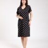 Flora Mode Chemise de nuit – Réf 00400 – Noir pois