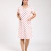Flora Mode Chemise de nuit – Réf 00400 – Blanc pois rouges
