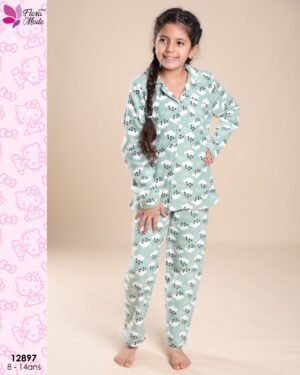 Flora Mode Pyjama enfant polaire – Réf 12897 – Vert d'eau