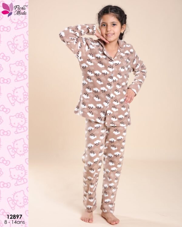 Flora Mode Pyjama enfant polaire – Réf 12897 – Taupe