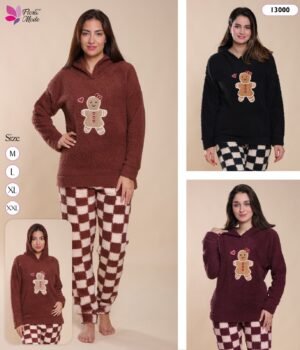 Flora Mode Pyjama polaire à capuche – Réf 13000 – Couleurs assorties