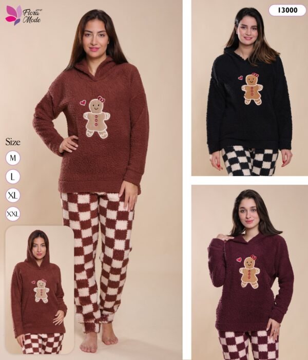 Flora Mode Pyjama polaire à capuche – Réf 13000 – Couleurs assorties