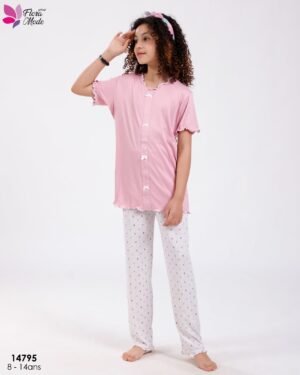 Flora Mode Pyjama fille – Réf 14795 – Rose