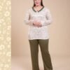Flora Mode Pyjama fleuri – Réf 14831 – Écru kaki