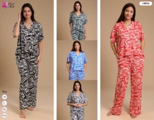 Flora Mode Pyjama imprimé graphique – Réf 14934 – Couleurs assorties