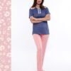 Flora Mode Pyjama manches courtes – Réf 15236 – Bleu marine Flora Mode Pyjama manches courtes – Réf 15236 – Bleu marine