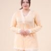 Flora Mode Pyjama dentelle – Réf 15414 – Jaune pâle
