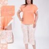 Flora Mode Pyjama pantacourt imprimé – Réf 15862 – Orange
