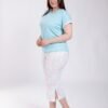 Flora Mode Pyjama pantacourt imprimé – Réf 15862 – Turquoise