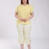 Flora Mode Pyjama pantacourt imprimé – Réf 15862 – Jaune