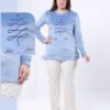 Flora Mode Pyjama velours étoiles – Réf 16782 – Bleu ciel
