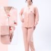 Flora Mode Pyjama velours boutonné cerises – Réf 17047 – Pêche
