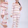 Flora Mode Pyjama chemise zigzag – Réf 17091 – Écru rouille