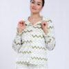 Flora Mode Pyjama chemise zigzag – Réf 17091 – Écru vert