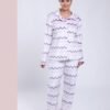 Flora Mode Pyjama chemise zigzag – Réf 17091 – Écru lilas