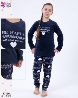 Flora Mode Pyjama fille polaire – Réf 17130 – Bleu marine