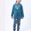 Flora Mode Pyjama fille polaire – Réf 17130 – Bleu pétrole