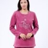 Flora Mode Pyjama polaire imprimé cœurs – Réf 17141 – Framboise