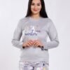 Flora Mode Pyjama velours imprimé ours – Réf 17197 – Gris