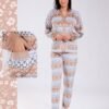 Flora Mode Pyjama polaire boutonné jacquard – Réf 17382 – Camel Flora Mode Pyjama polaire boutonné jacquard – Réf 17382 – Camel