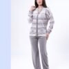 Flora Mode Pyjama velours boutonné jacquard – Réf 17444 – Gris