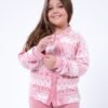 Flora Mode Pyjama fille velours jacquard – Réf 17445 – Rose