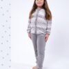 Flora Mode Pyjama fille velours jacquard – Réf 17445 – Gris