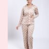 Flora Mode Pyjama velours chemise à pois – Réf 17534 – Beige