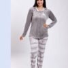Flora Mode Pyjama velours chemise renne – Réf 17603 – Gris