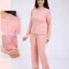 Flora Mode Pyjama dentelle col rond – Réf 17963 – Pêche