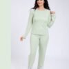 Flora Mode Pyjama dentelle col rond – Réf 17963 – Vert d'eau