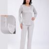 Flora Mode Pyjama poche dentelle pantalon cœurs – Réf 17981 – Gris