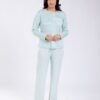 Flora Mode Pyjama poche dentelle pantalon cœurs – Réf 17981 – Vert d'eau