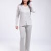 Flora Mode Pyjama boutonné imprimé cœurs – Réf 17982 – Gris