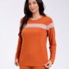 Flora Mode Pyjama col rond dentelle – Réf 17993 – Rouille