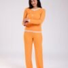 Flora Mode Pyjama côtelé dentelle nœuds – Réf 17995 – Orange