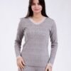 Flora Mode Ensemble thermique torsadé dentelle – Réf 18046 – Gris