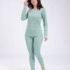 Flora Mode Ensemble thermique torsadé dentelle – Réf 18046 – Vert d'eau