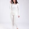 Flora Mode Ensemble thermique torsadé dentelle – Réf 18046 – Écru