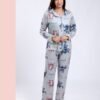 Flora Mode Pyjama chemise imprimé Stitch – Réf 18065 – Gris