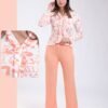 Flora Mode Pyjama haut imprimé à volants – Réf 18083 – Pêche Flora Mode Pyjama haut imprimé à volants – Réf 18083 – Pêche