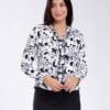 Flora Mode Pyjama haut imprimé à volants – Réf 18083 – Noir et blanc Flora Mode Pyjama haut imprimé à volants – Réf 18083 – Noir et blanc