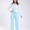 Flora Mode Pyjama haut imprimé à volants – Réf 18083 – Turquoise Flora Mode Pyjama haut imprimé à volants – Réf 18083 – Turquoise