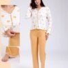 Flora Mode Pyjama haut à pois nœuds – Réf 18085 – Moutarde