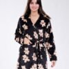 Flora Mode Robe de chambre polaire oursons – Réf 18086 – Noir