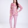 Flora Mode Pyjama polaire boutonné oursons – Réf 18089 – Vieux rose