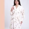 Flora Mode Robe de chambre polaire flamants – Réf 18091 – Écru et marron