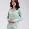 Flora Mode Pyjama côtelé nœuds – Réf 18098 – Vert d'eau